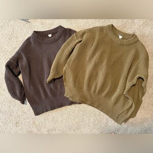 Aerie Brown and Olive Women's Sweater Duo 2 for 1